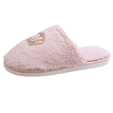 Winter Fashion Women Home Slippers Faux Fur Warm Shoes Woman Slip on Flats Female Fur 1.5cm Heel Plus Size Zapatillas De Casa