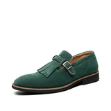 High Quality Mens Tassel Loafers Formal Slip On Men Green Leather Shoes Luxury Suede Loafers Men Oxfords Shoes chaussure homme