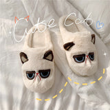 Winter New cute Couple Fashion Cartoon Cute Cats Adult Fall/Winter Non-slip Warm Indoor Fluffy Slippers Home Confinement Shoes w