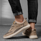 Mens Sneakers Suede Shoes Men Fashion Lightweight Outdoor Shoes Male Non-Slip Comfortable Breathable Walking Shoes Spring Autumn