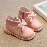 Toddler Boots Patent Leather Fashion Autumn Baby Girls Soft Walking Shoes Pure Color Princess Shoes SOB010