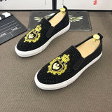 New Streets Trendsetter Rhinestone Embroidery Flats Shoes For Men Designer Wedding Dress  Oxford Formal Sapato Social Masculino