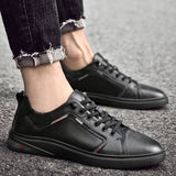 Wexleyjesus Simple White Sneakers Casual Leather Shoes Leather Men Sneakers White Male Leather Shoes Anti Slippery Flats Shoes