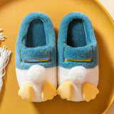 Kawaii Duck Women Home Slippers Winter Soft Indoor Slippers Casual Warm Zapatillas Mujer 2021 Patchwork Plush Woman Shoes