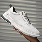 2023 New Genuine Leather Shoes Men Sneakers Men Fashion White Shoes Cow Leather Sneakers Brand Male Footwear A1995