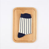 1 Pair Japanese Lattice & Vertical Stripes Harajuku Women/Men Fashion Causal Socks Autumn Winter Classic Black&White Socks