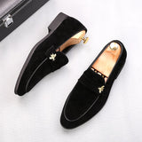 2023 Luxury Designer New Men's Suede Metal Business Shoes Male Wedding Dress Prom Homecoming Oxford Shoes Size 38-44