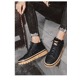 Wexleyjesus New Martin Boots Men Leather Autumn Winter Casual Shoes Motorcycle Lace Up Ankle Boots Man Platform Fashion Black Mid Top Boots