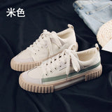 Spring New Flat Leather Sneakers Female Solid Color Girls Platform Shoes Casual Low-top Flats Women Shoes