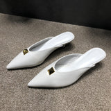 Simple Women's Shoes 2022 New Spring/Summer Toe Cap Slippers Stiletto Mid-Heel Flip-Flops  women slippers