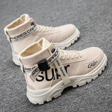 New Men Boots Leather Waterproof Lace Up Military Boots Men Winter Ankle Lightweight Shoes For Men Winter Casual Non Slip