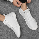 100% Genuine Leather Shoes Men High top Sneakers Ins Fashion Men White Shoes Cool Street Young Man Footwear Male Sneakers A2032