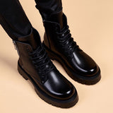 Wexleyjesus mens fashion party nightclub dresses natural leather platform shoes handsome cowboy boot ankle botas masculinas zapatos hombre