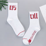 Trends high quality fashion socks Man Women's sports Cotton basketball pattern happy  sales digital Pair socks