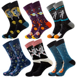New Mens Sock  Diamond Ramen Astronaut Pattern Hip Hop Cool Socks For Men Winter Thick Long Skate Funny Socks Colorful