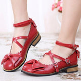 lolita Japanese princess jk sweet bow loli daily round head doll shoes Bowknot Princess Kawaii Girl Women Shoes Vintage girl