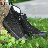 New High top Canvas Shoes  Espadrilles Zapatos Chaussure Homme Men all black Casual sneaker Flat  canvas Shoes  A11-81z