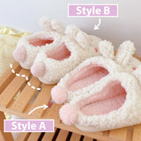 Kawaii Couple Soft Indoor Slippers 2021 Winter Female Slippers for Home Warm Plush Women Shoes Casual Rabbit Zapatillas Mujer