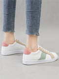 New Women White Shoes Fashion All-match Simplicity Outdoor Lace-up Round Head Light Non-slip Flat Casual Shoes Woman