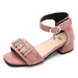 Children Sandals Girls Low Heel Sandals Breathable Summer Shoes Comfortable sandals for Wedding two style STQ036