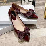 2022 Spring Summer Shoes Women Flats Pointed toe Office Lady Shoes Fashion Women Party Shoes Elegant Black Red Big Size 42 A4188