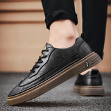 Wexleyjesus Genuine Leather Men Casual Shoes Lace Up Men Fashion Sneakers Luxury Brand Shoes Men Non-slip Men Shoes Business Formal Shoes