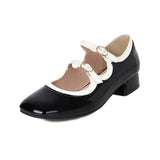 New Girls Sweet Flats Womens Mary Janes Shoes Square Head Low Heel Casual Student Mixed Colors Lolita Ballet Pumps zapatillas