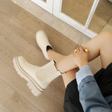 Wexleyjesus  Round Toe Platform Womens Boots Luxury Brand High Top Winter Fleece Warm Shoes Anti-skid Woman Chelsea Booties Botas