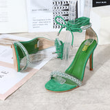 New Summer Fashion Pumps Design Cross Strap Rhinestones For Women Sandals Stiletto High Heels Ladies Sandals Open Toe Shoes