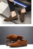 Wexleyjesus New Flats Men Large Size Solid Suede Casual Shoes Soft Fashion Loafers Slip-on Male Lightweight Driving Flat Heel Footwear