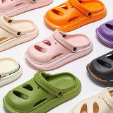 Womens Hollow Out Slippers Ladies Fashion Thick Platform Summer New  Sandals Couples Bathroom Anti-slip Slides Chaussure Femme