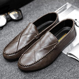 Men Loafers 2022 New British Style Pu Leather Shoes Slip-on Casual Fashion Beanie Shoes Men Flat Cozy Lazy Driving Shoes Zapatos