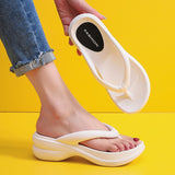 Wexleyjesus  Beach Female Flip Flops Summer 2022 New Clip Toe Thick Platform Slippers Women Wedges Non-slip Soft Sandals Home Slides