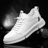 Wexleyjesus Fashion Men Casual Sneakers  Leather Microfiber White Black Vulcanized Shoes Lace Up Sports Footwear Man Free Shipping