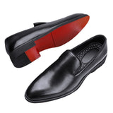 Wexleyjesus Red Sole Loafers Men Shoes PU Solid Color Fashion Business Casual Party Daily Versatile Simple Lightweight Classic Dress Shoes