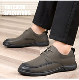 Wexleyjesus New Spirng Autumn Shoes Men Flat Footwear Genuine Leather Mens Casual Shoes Soft Cow Leather Male Footwear A4914