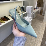 Sexy Pointed Toe Thin High Heels Sandals Women Red Wedding Pumps 2022 Summer Party Shoes Ladies Mules Sandals Blue Purple