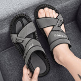 Wexleyjesus sandals leather for men 2022 driving shoes beach Fashion Non Slip high quality Slippers casual outdoor Sandals leather