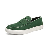 Wexleyjesus New In Green Men Vulcanize Shoes Fringe Slip-On Men Casual Shoes Free Shipping for Men Sheos Zapatos De Hombre