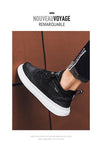 Wexleyjesus New Men Sneakers Fashion Concise Casual Shoes Comfortable Mid Top Skateboarding Shoes Black White Lace Up Walking Sneakers