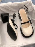 Mary Janes Platform Shoes Buckle Bow Round Toe Sweet Shoes Lolita Hollow Fairy Elegant Sandals Shoes Woman Casual 2022 Summer