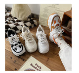 Women White Sneakers 2022 Spring Autumn Casual Trainers Basket Femme Dad Shoes Fashion Lace Up Chunky Platform Sneakers Ladies