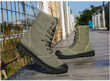 Men Army Boots Platform Ankle Boots Lace Up Male Military Desert Boots High Top Men Canvas Shoes Cowboy Motorcycle Boots