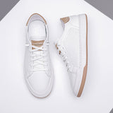 Wexleyjesus New Men Casual Shoes Comfortable Leather Small White Shoes Wear-Resisting Flat Sneakers Fashion Classic Lifestyle Shoes