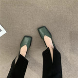 2023 New Square Toe Flats Women Casual Shoes Fashion Design Black Flats Ladies Boat Shoes Blue Green Zebra Summer Loafers