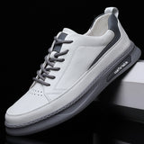 Wexleyjesus High Quality Cowhide White Shoes Student Men's Outdoor Sneakers for Men