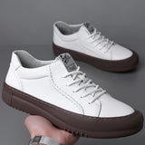 Spring Autumn Men Casual Lace-Up Sneakers Fashion Board Round Toe Comfy  Shoes Men's Outdoor Walking Thick Bottom Sneakers