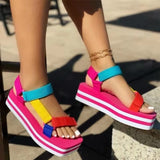 Women Sport Shoes Platform Sandals Rome Shoes 2022 New Summer Casual Ladies Shoes Beach Slippers Flats Gladiator Slides Zapatos