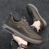 Wexleyjesus Men's Shoes Men's Shoes Work Labor Insurance Shoes Casual Leather Shoes All-match Waterproof Non-slip Leather Sneakers