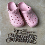 2022 Summer Women Shoes With Charms Chain Rivet Punk Clogs Garden Shoes Cool Girl Sandals Antiskid Flip Flops Female Slippers